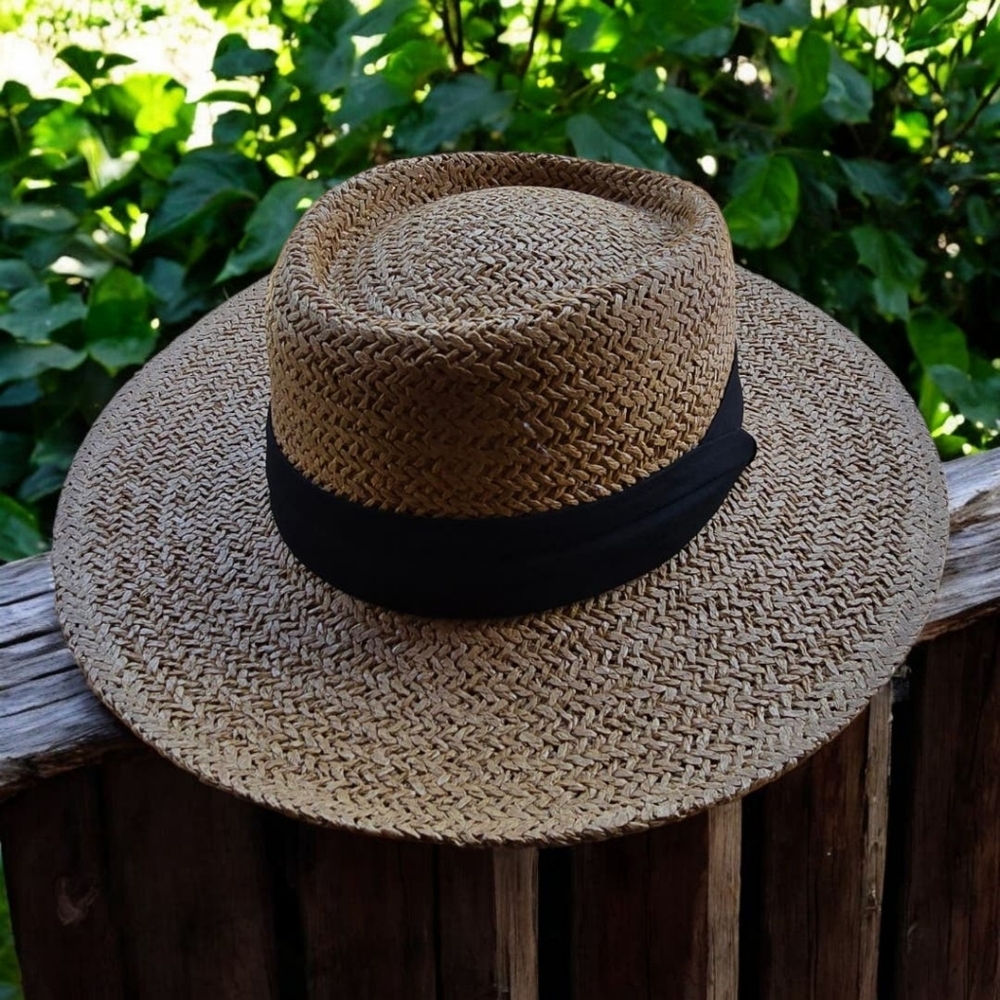Straw Hat With Black Band